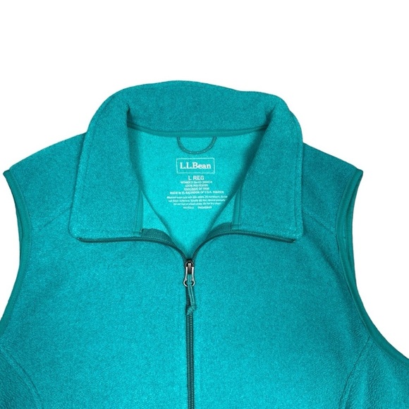 L.L. Bean Polartec Collared Full Zip Fleece Vest Aqua Size Large - Picture 6 of 8